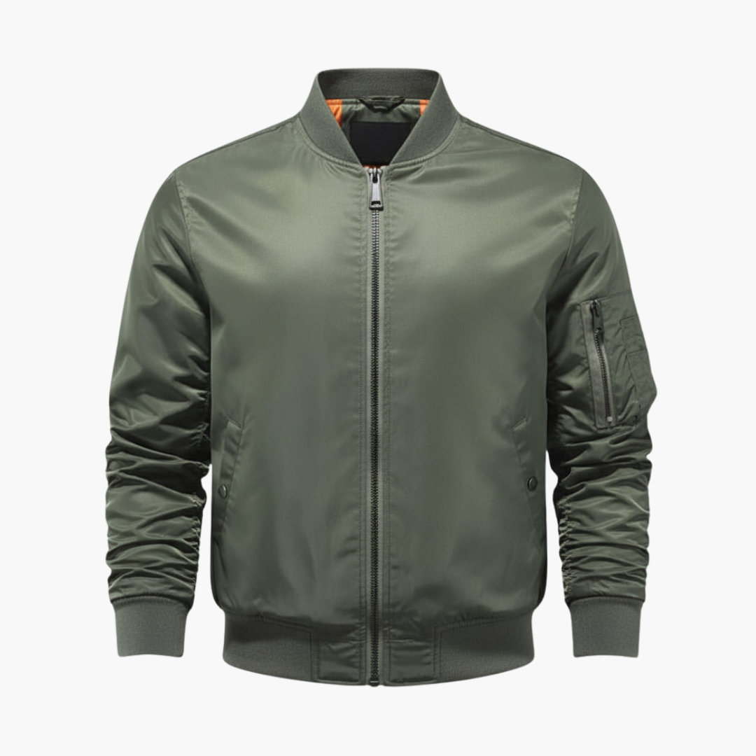 Copy_of_Wilfred_Smith_25_b6134987-4fac-4fb6-a20f-c913e190f8ac.png Men’s Bomber Jacket with Zip Closure - Image 1