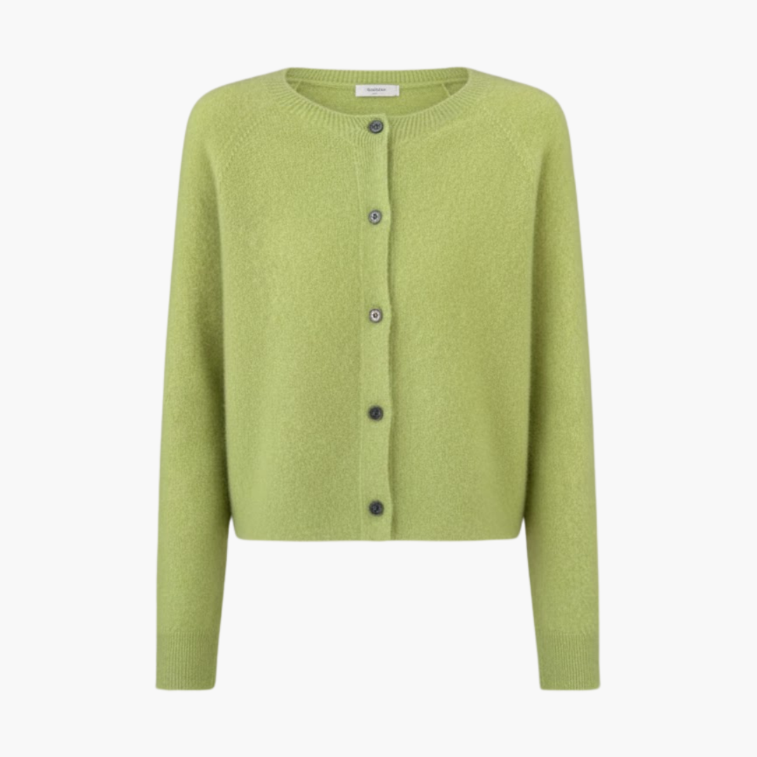 Copy_of_Wilfred_Smith_29.png Women’s Button Front Cardigan with Round Neck and Long Sleeves - Image 1