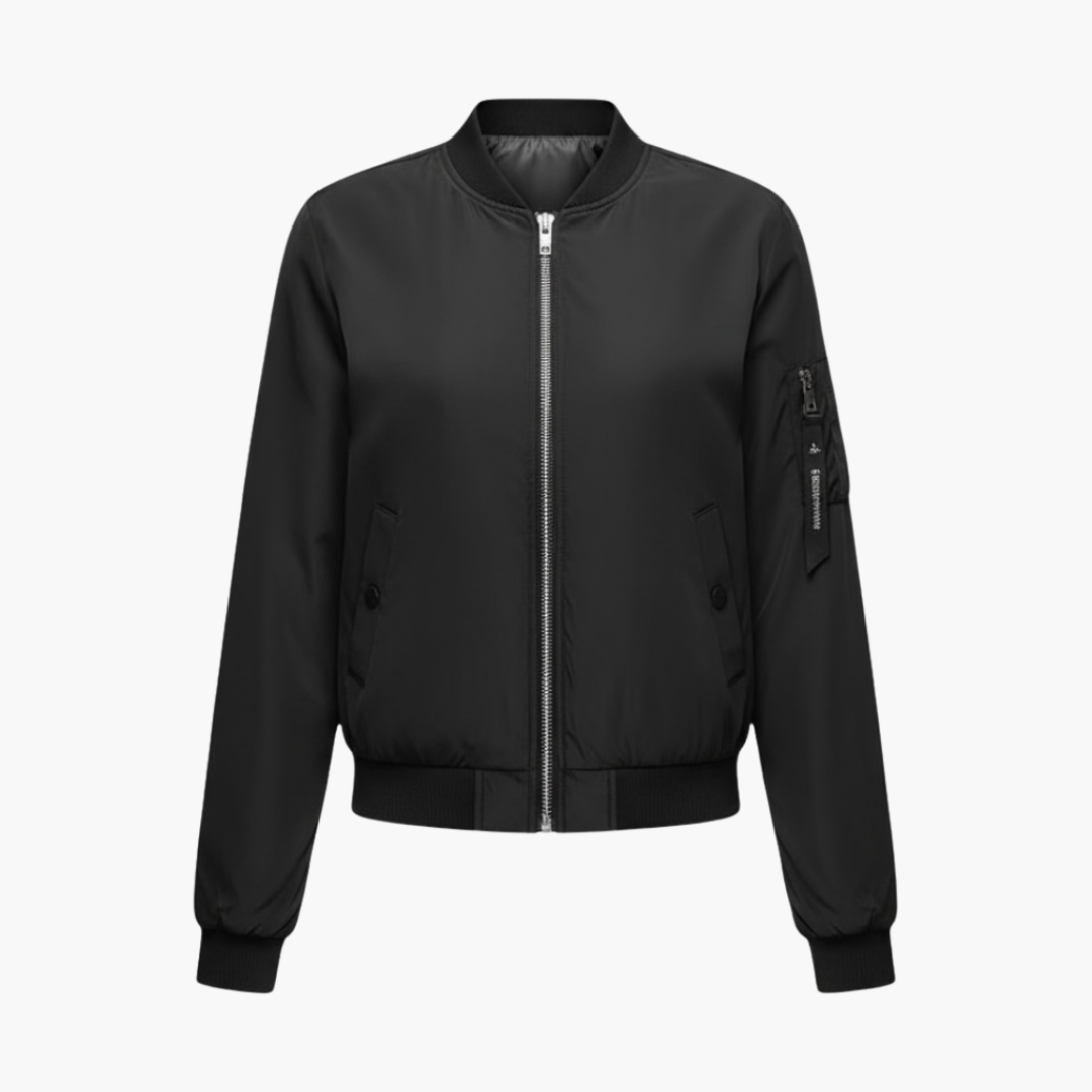 Copy_of_Wilfred_Smith_29_44979d26-abfe-4862-a962-2d9381874501.png Women’s Bomber Jacket with Ribbed Cuffs - Image 1