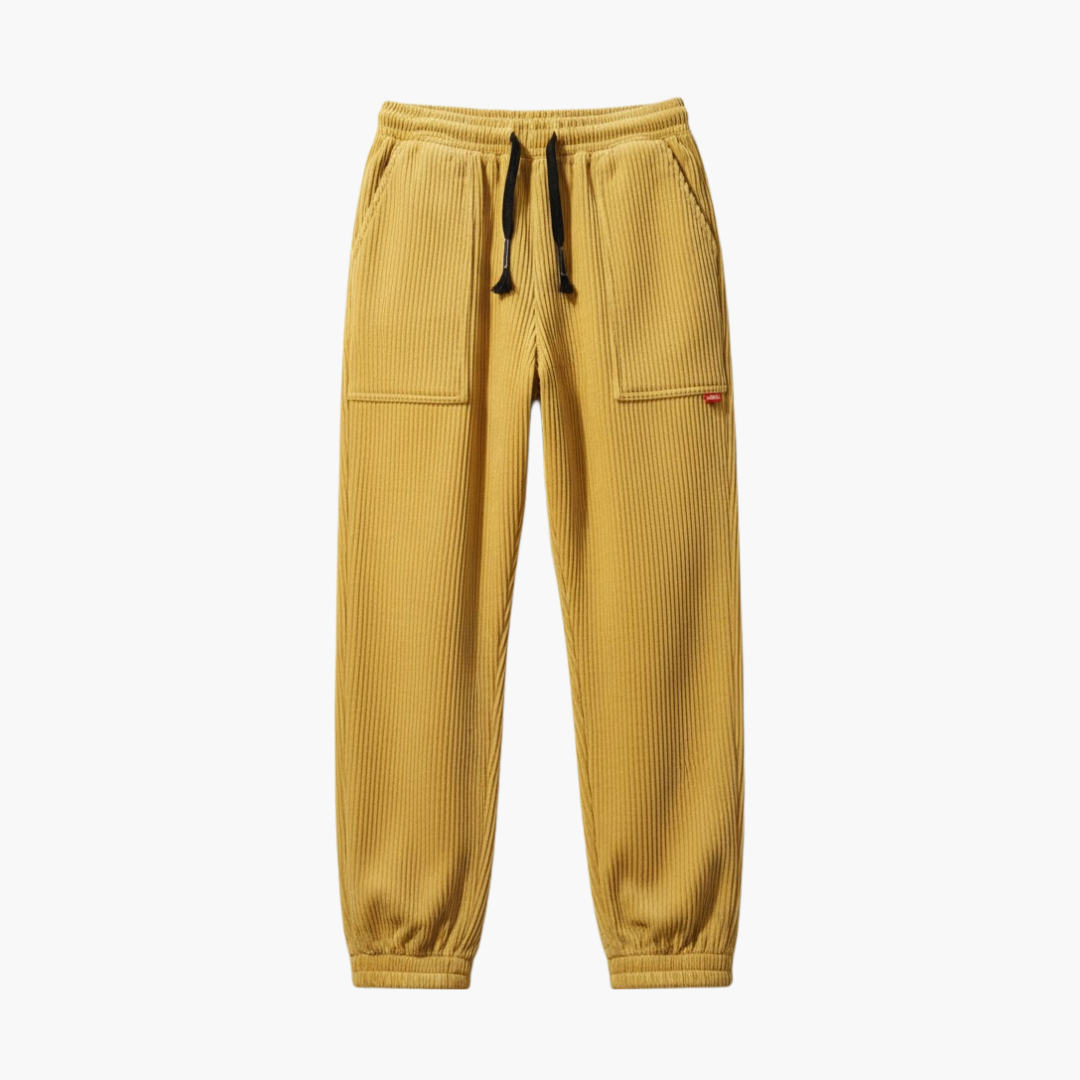 Copy_of_Wilfred_Smith_32.png Men’s Corduroy Sweatpants with Adjustable Waist and Relaxed Fit - Image 1