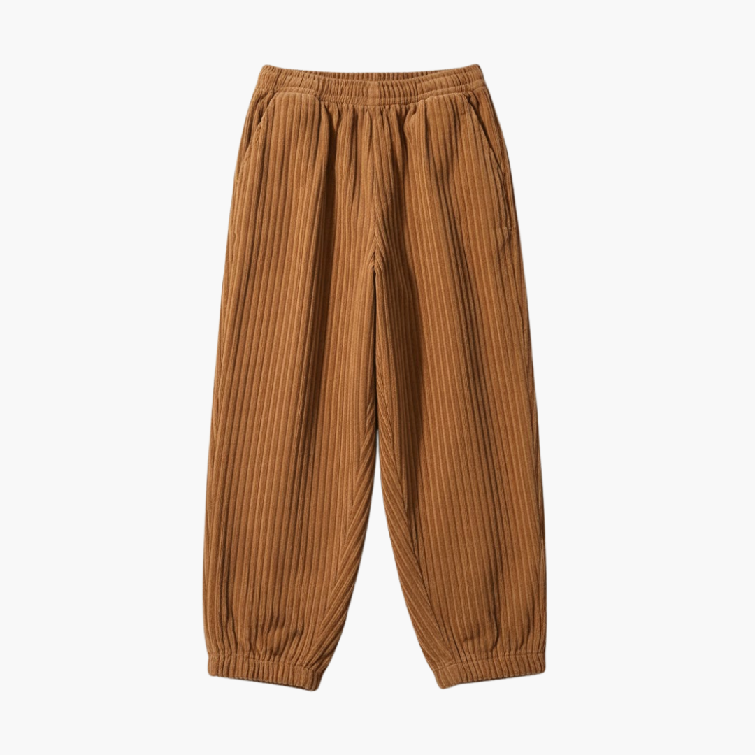 Copy_of_Wilfred_Smith_33.png Men’s Corduroy Pants with Wide Leg Fit and Adjustable Drawstring Waist Revised - Image 1