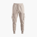 Men’s Cargo Joggers with Elastic Waistband and Side Flap Pockets