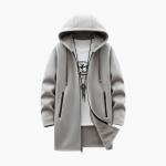 Men’s Hooded Zip Jacket with Drawstring and Inner Lining