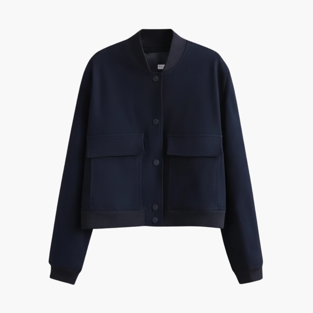 Copy_of_Wilfred_Smith_39_a602440d-b20a-455a-89b0-48b355a24185.png Women’s Jacket with Button Closure and Ribbed Hem - Image 1