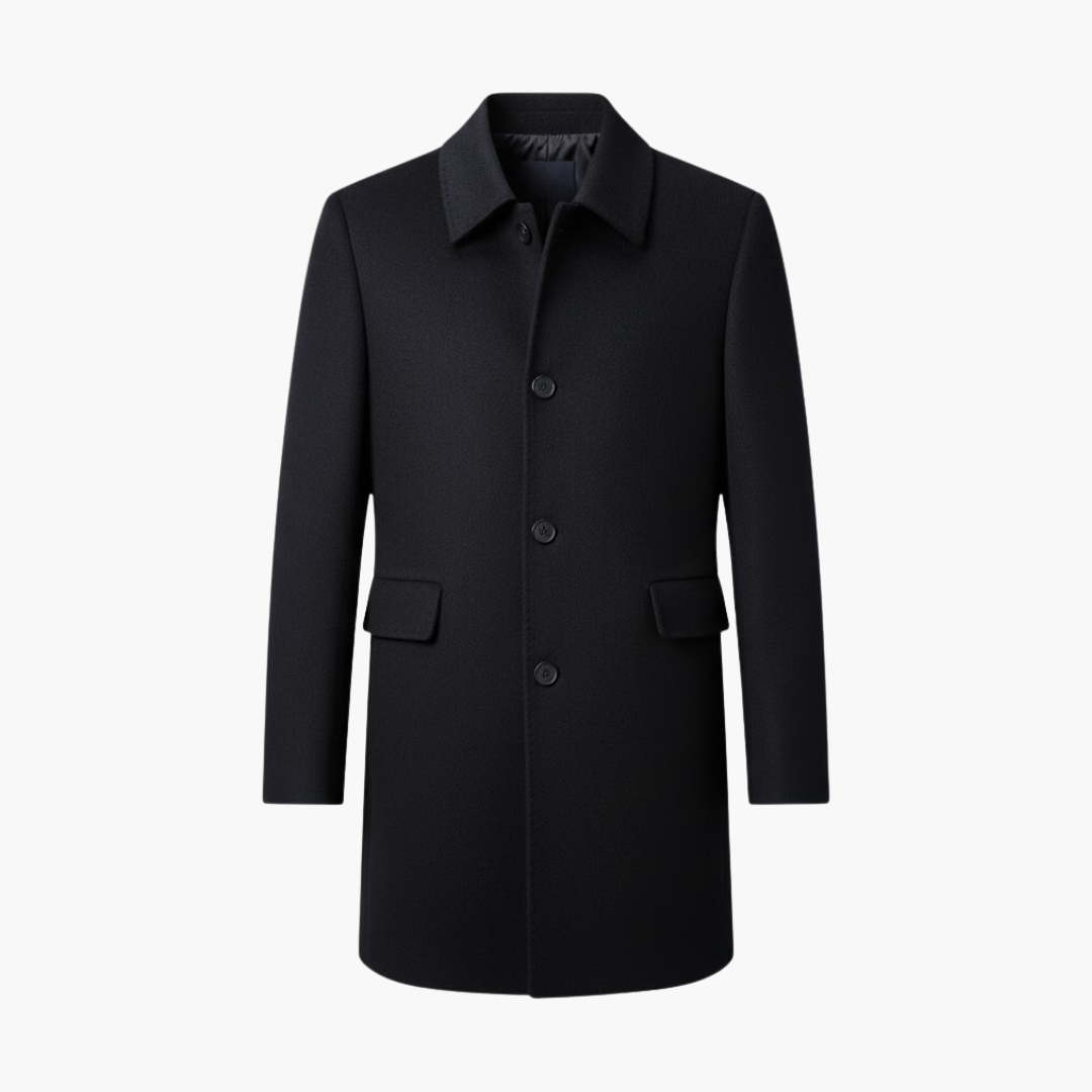 Copy_of_Wilfred_Smith_43.png Men’s Coat with Button Closure and Classic Collar - Image 1