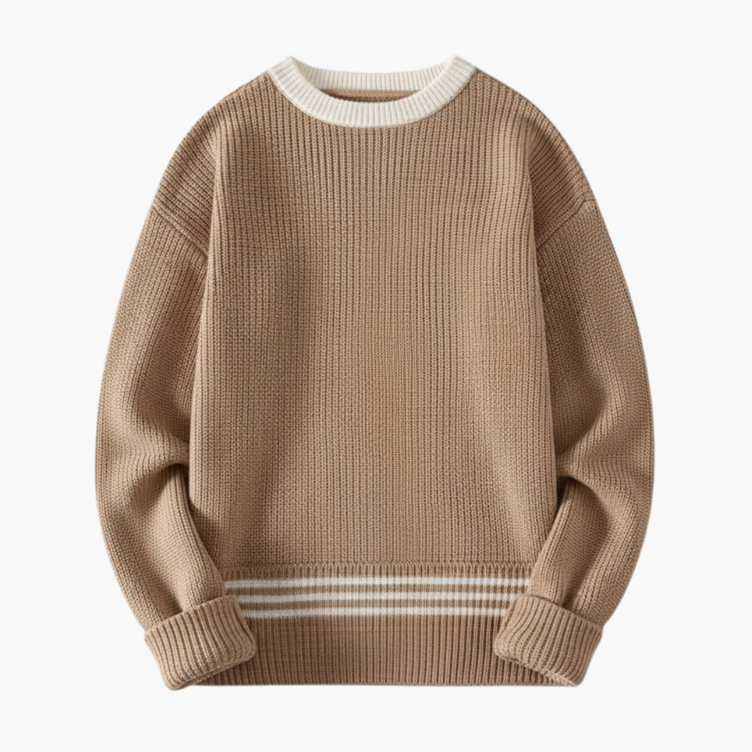 Copy_of_Wilfred_Smith_44.png Men's Crewneck Sweater with Ribbed Hem and Cuffs - Image 1