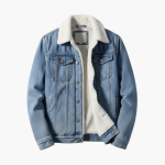 Men’s Denim Jacket with Sherpa Collar