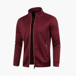 Men’s Jacket with Zip Closure and Stand Collar