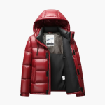 Men’s Padded Jacket with Hood and Zip Closure