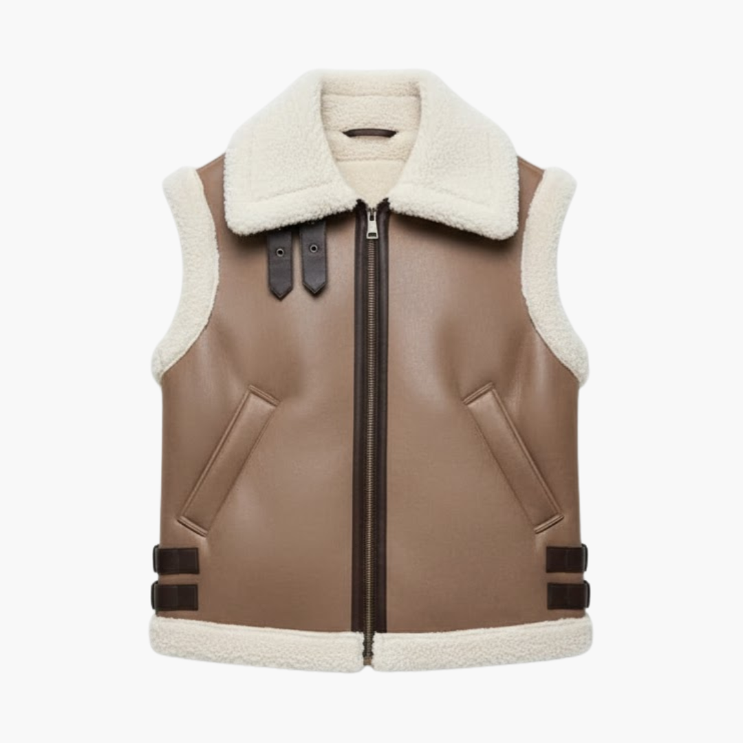 Copy_of_Wilfred_Smith_53_6684e1dd-7664-4ee8-b8f1-9edb117f7807.png Women’s Sleeveless Vest with Faux Shearling Lining - Image 1