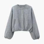 Women’s Cropped Jacket with Zipper Closure