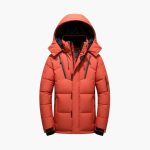 Men’s Hooded Winter Jacket with Zipper Closure
