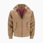 Men’s Jacket with Zipper Front and Ribbed Hem