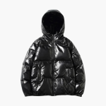 Men’s Metallic Puffer Jacket with Hood