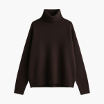 Women’s Turtleneck Sweater with Long Sleeves and Ribbed Texture
