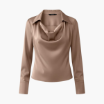 Women’s Blouse with Cowl Neck and Long Sleeves