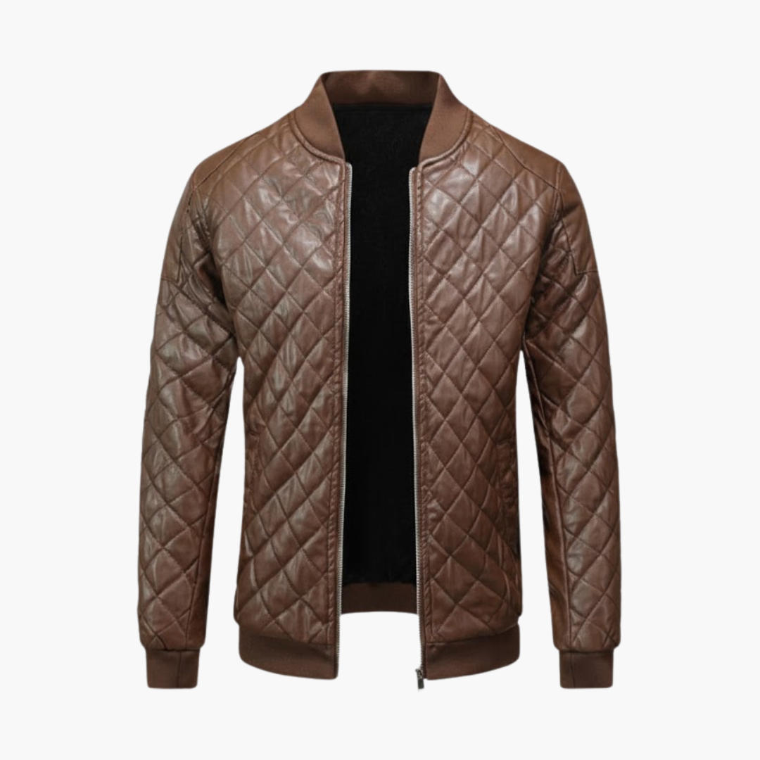 Copy_of_Wilfred_Smith_60_3357896b-bb32-4d2c-a0f3-1b882c08922c.png Men’s Quilted Bomber Jacket with Zipper Front - Image 1