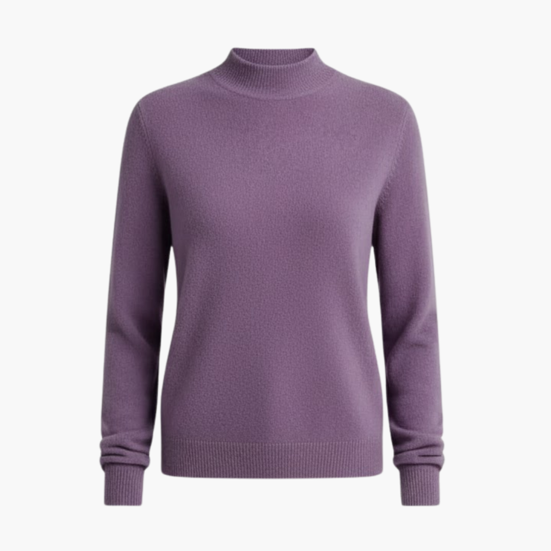 Copy_of_Wilfred_Smith_62.png Women’s Sweater with Draped Neckline and Ribbed Cuffs - Image 1