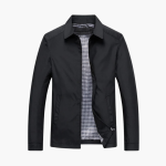 Men's Jacket with Shirt Collar and Zipper