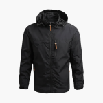 Men's Hooded Jacket with Zipper and Pockets