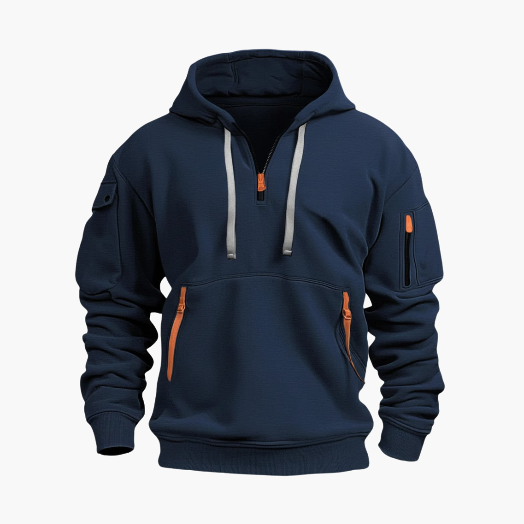 Copy_of_Wilfred_Smith_72.png Men’s Hoodie with Adjustable Hood and Zipped Pockets - Image 1