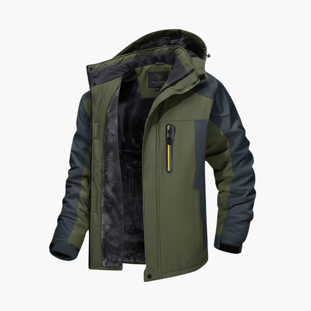 Copy_of_Wilfred_Smith_74.png Men’s Outdoor Jacket with Hood and Zipper - Image 1