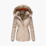 Women’s Jacket with Embossed Surface and Closures