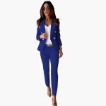Women's Suit Set with Blazer and Straight Pants - Image 10