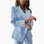 Women's Suit Set with Blazer and Straight Pants - Image 2