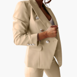 Women's Suit Set with Blazer and Straight Pants - Image 9