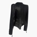 Women's Biker Jacket Black with Studs - Image 2