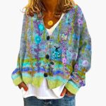 Women’s Cardigan with Patterned Knit - Image 3