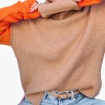 Women's Colorblock Knit Sweater with High Collar - Image 6