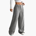 Women's Corduroy Pants with High Waist and Pockets - Image 3