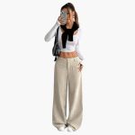 Women's Corduroy Pants with High Waist and Pockets - Image 2