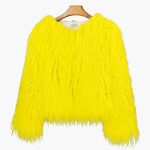 Women's Faux Fur Coat with Long Sleeves and Textured Finish - Image 11