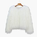 Women's Faux Fur Coat with Long Sleeves and Textured Finish - Image 10
