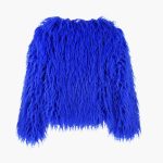 Women's Faux Fur Coat with Long Sleeves and Textured Finish - Image 2