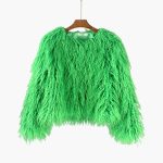 Women's Faux Fur Coat with Long Sleeves and Textured Finish - Image 4