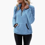 Women's Fleece Pullover with Half Zip - Image 3
