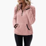 Women's Fleece Pullover with Half Zip - Image 2