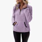 Women's Fleece Pullover with Half Zip - Image 5
