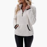 Women's Fleece Pullover with Half Zip - Image 4