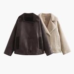 Women's Fleece Jacket with Notched Collar and Front Pockets - Image 3