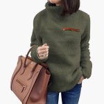 Women's Fleece Pullover with High Collar - Image 3