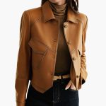 Women's Brown Jacket with Long Sleeves - Image 2