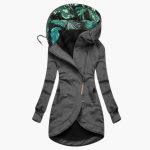 Women's Hooded Jacket with Asymmetrical Zipper and Front Pockets - Image 2
