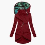 Women's Hooded Jacket with Asymmetrical Zipper and Front Pockets - Image 4