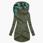 Women's Hooded Jacket with Asymmetrical Zipper and Front Pockets - Image 3