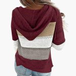 Women's Hooded Sweater with Stripes and Long Sleeves - Image 4